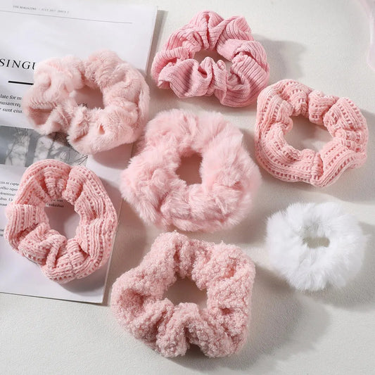 7/21 Pcs Women Hair Scrunchies Set – Plush Solid Hair Bands