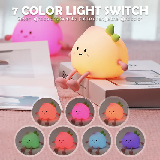 Cute Silicone Nursery Pear Night Light