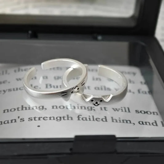 Cute Cat Dog Animal Couple Rings – Perfect for Valentine's Day&nbsp;