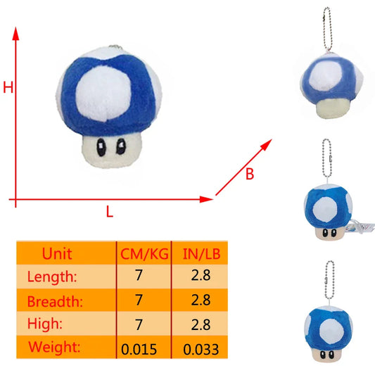 Mario Super Mushroom Plush and Yoshi Doll Keychain Accessories