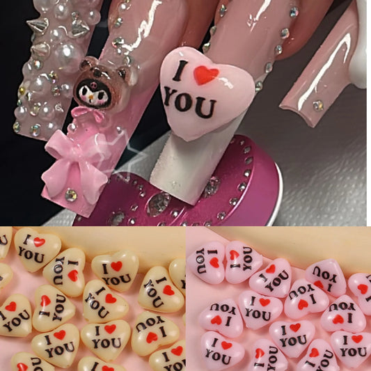 Adorn Your Creations with 10pcs I Love You Heart Beads
